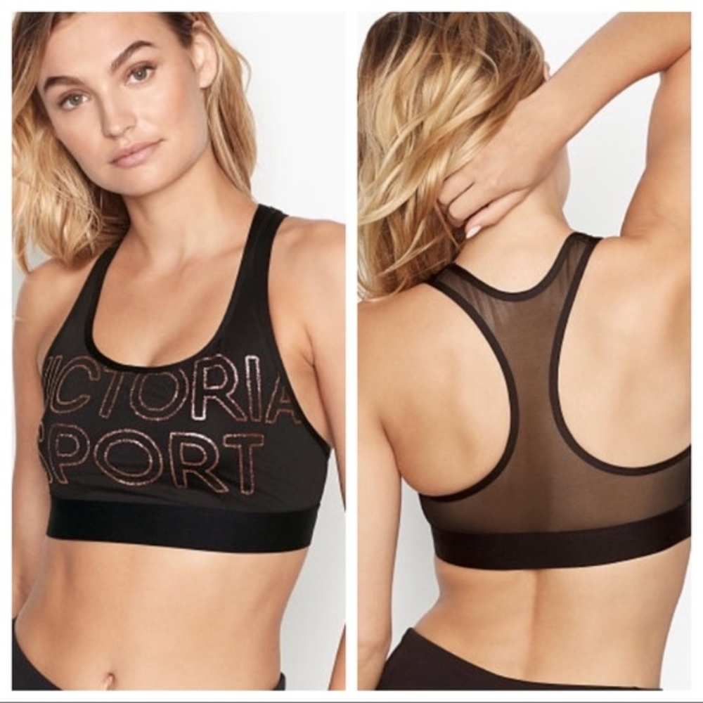 Victoria’s Secret black sports bra Black/ Gold